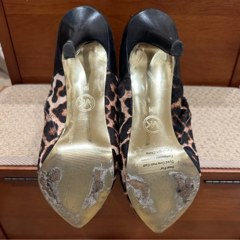 Michael Kors, like new, size 8, leopard ankle booties